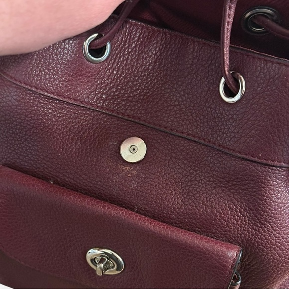 COACH Mini Billie Backpack Burgundy Pebbled Leather - Picture 3 of 11